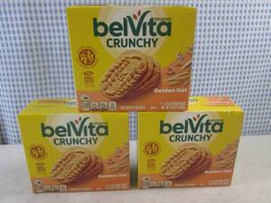 lot 220 image: (B-1) 3 Boxes Belvita Crunchy Golden Oat Breakfast Biscuits Past Date