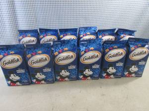 lot 246 image: (C-3) 12 Bags Mickey Mouse Goldfish Snack Crackers Best by Jan 2024