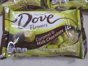 lot 249 image: (B-3) 3 Bags Dove Flowers Caramel & Milk Chocolate Candy Past Date
