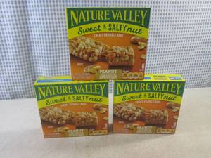 lot 260 image: (B-1) 3 Boxes Nature Valley Peanut Chewy Granola Bars Best by Jan 2024