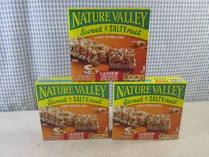 lot 262 image: (B-1) 3 Boxes Nature Valley Cashew Chewy Granola Bars Best by March 2024
