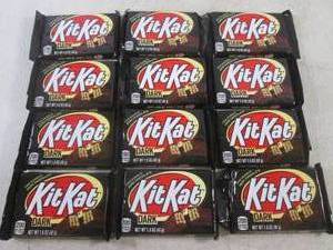lot 287 image: (C-4) 12 Kit Kat Dark Candy Bars Past Date