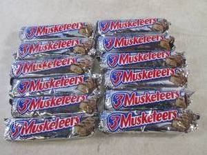 lot 288 image: (C-4) 12 - 3 Musketeers Candy Bars Past Date