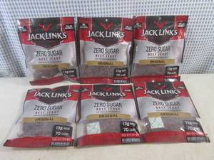 lot 291 image: (B-2) 6 Bags of Jack Links Zero Sugar Original Beef Jerky Past Date