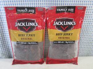 lot 293 image: (B-3) 2 Family Size Bags Jack Links Original Beef Jerky Past Date