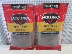 lot 294 image: (B-3) 2 Family Size Bags Jack Links Original Beef Jerky Past Date