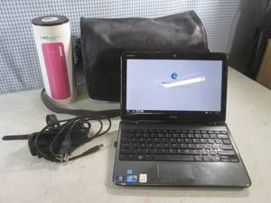 lot 325 image: (D-3) Dell Inspiron GOBI2000 Laptop with Wireless Speaker and Wilson Leather Bag - Laptop Powers On