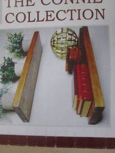 lot 342 image: (EW3) 4 Willow & Grace Designs 2pc Wall Shelf Sets in Rustic Light Walnut