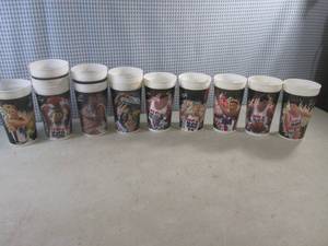 lot 353 image: (EC1) Vintage 1992 USA Olympic Basketball Dream Team McDonalds Collector Cups #s 2-10 of 10  3 #3  2 #4  2 #5  Missing Number 1 of the Set of 10 - 13 Cups Total