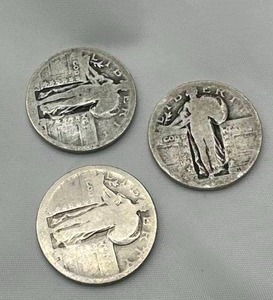 Lot of 3 Standing Liberty Quarters