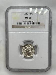 1942 MS65 Mint Mercury Dime