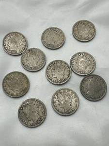 Lot of 10 Liberty V Nickels