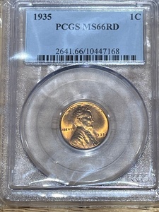 1935 Lincoln Cent PCGS MS66 Red