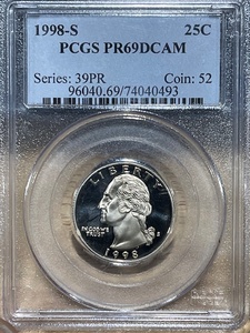 1998-S Washington Quarter Proof PCGS PR69 Deep Cameo