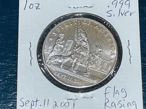September 11, 2001 .999 Fine Silver 1 Ounce Coin