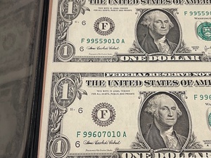 Uncut Sheet of $1 Dollar Bills