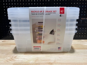 lot 39 image: Buckle Up 12.9 Quart Storage Totes