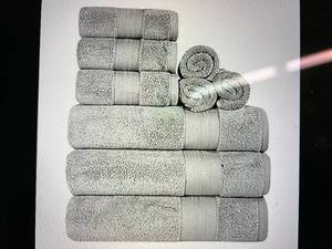 lot 27 image: Superior Ultra Plush Turkish Cotton 9-Pc. Towel Set