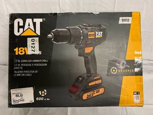 lot 50 image: CAT 18V Cordless Brushless 12 Hammer Drill with Case