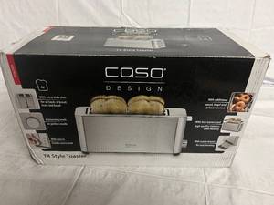 lot 141 image: Caso Design 4-Slice Wide-Slot Toaster with Bun Warmer