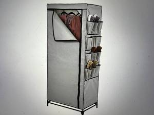 lot 180 image: Honey-Can-Do 27 Portable Wardrobe Closet with Cover and Side Pockets