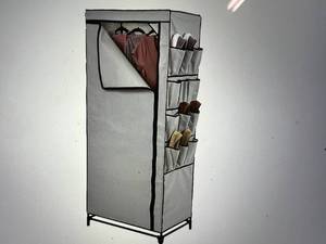 lot 181 image: Honey-Can-Do 27 Portable Wardrobe Closet with Cover and Side Pockets