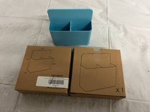 lot 196 image: 3 Magnetic Dry Erase Marker Holders - Light Blue