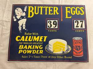 lot 222 image: Vintage Butter and Eggs Sign