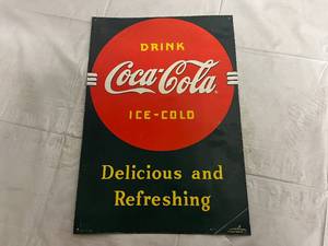 lot 225 image: Vintage Coca-Cola Metal Sign