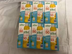 lot 302 image: 6 Boxes of Alba Botanical Hawaiian 50 SPF Coconut Sunscreen