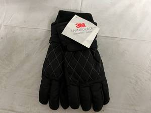 lot 305 image: 3 Pairs of Womens ML 3M Thinsulate Gloves - Black & Gray