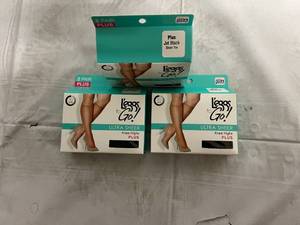 lot 315 image: 6 Pairs of Plus, Jet Black, Knee High Leggs to Go Pantyhose