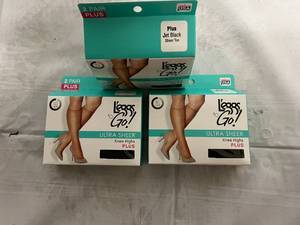 lot 316 image: 6 Pairs of Plus, Jet Black, Knee High Leggs to Go Pantyhose