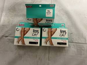 lot 317 image: 6 Pairs of Plus, Jet Black, Knee High Leggs to Go Pantyhose