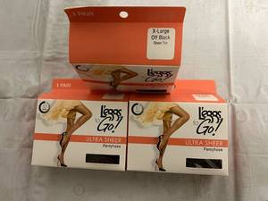 lot 326 image: 3 Pairs of XL Off Black Leggs to Go Pantyhose