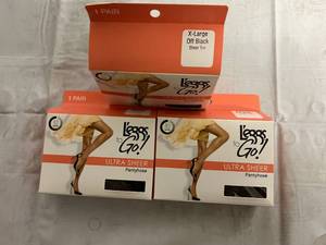 lot 327 image: 3 Pairs of XL Off Black Leggs to Go Pantyhose