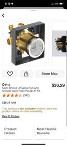 lot 2 image: Delta Multi-Choice Universal Tub and Shower Valve Body Rough-In Kit ($36.29 Retail Value)