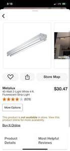 lot 3 image: Metalux 40-Watt 2-Light White 4 ft. Fluorescent Strip Light ($30.47 Retail Value)