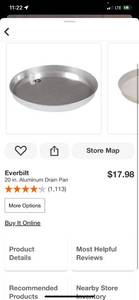 lot 56 image: Everbilt 20 in. Aluminum Drain Pan ($17.98 Retail Value)