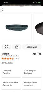 lot 66 image: Everbilt 24 in. Plastic Drain Pan ($11.98 Retail Value)