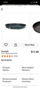 lot 67 image: Everbilt 24 in. Plastic Drain Pan ($11.98 Retail Value)