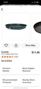 lot 68 image: Everbilt 24 in. Plastic Drain Pan ($11.98 Retail Value)