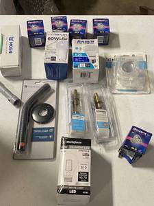 lot 78 image: Lot of Light Bulbs, shower parts, Moen valves etc.. ($50 Retail Value)