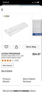lot 94 image: ULTRA PROGRADE ProWire Direct Wire 12 in. LED White Under Cabinet Light ($34.97 Retail Value)