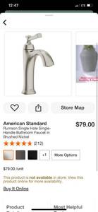 lot 97 image: American Standard Rumson Single Hole Single-Handle Bathroom Faucet in Brushed Nickel ($79 Retail Value)