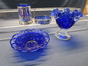 lot 212 image: Cobalt Bowls, Vase, Servers