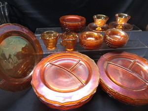 lot 244 image: Carnival Glass Dinnerware