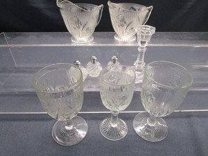 lot 72 image: Iris & Herringbone Creamers, Glasses
