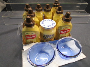 lot 100 image: Mustards, Blue Bowls