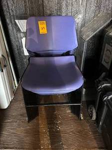 18 Stackable Metal Frame Blue Chairs